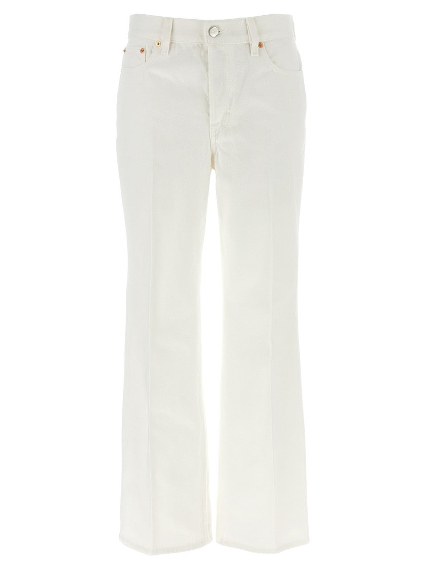 Gucci High-Waisted Cropped Jeans With Flared Leg