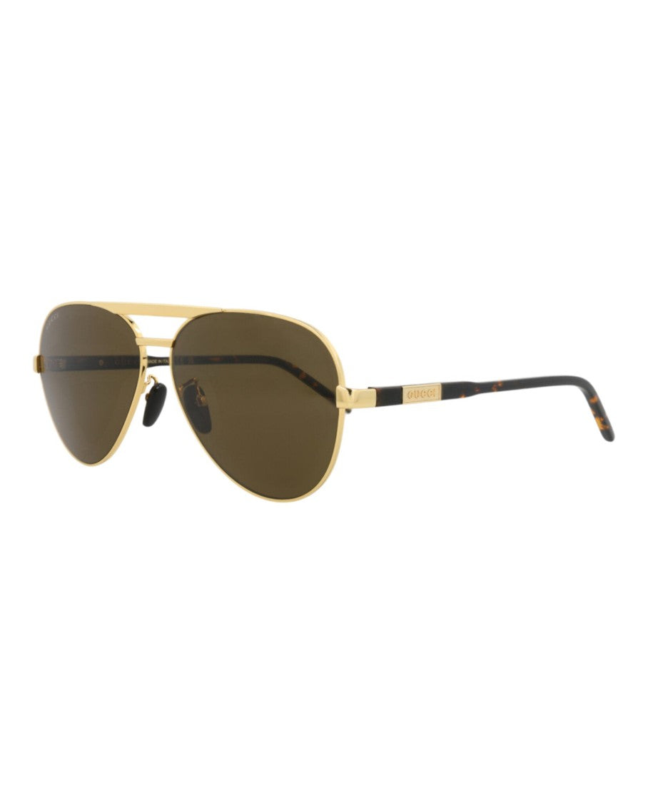 Gucci Aviator-Frame Metal Sunglasses