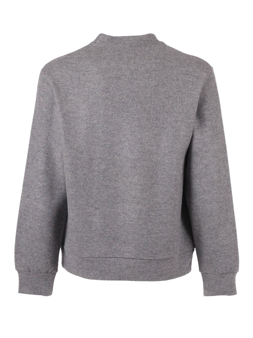 Circolo 1901 Finely Textured Wool Sweatshirt With Crew Neckline