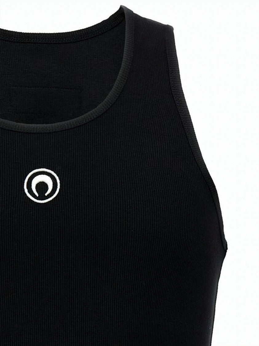 Marine Serre Ribbed Sleeveless Tank Top With Fitted Silhouette