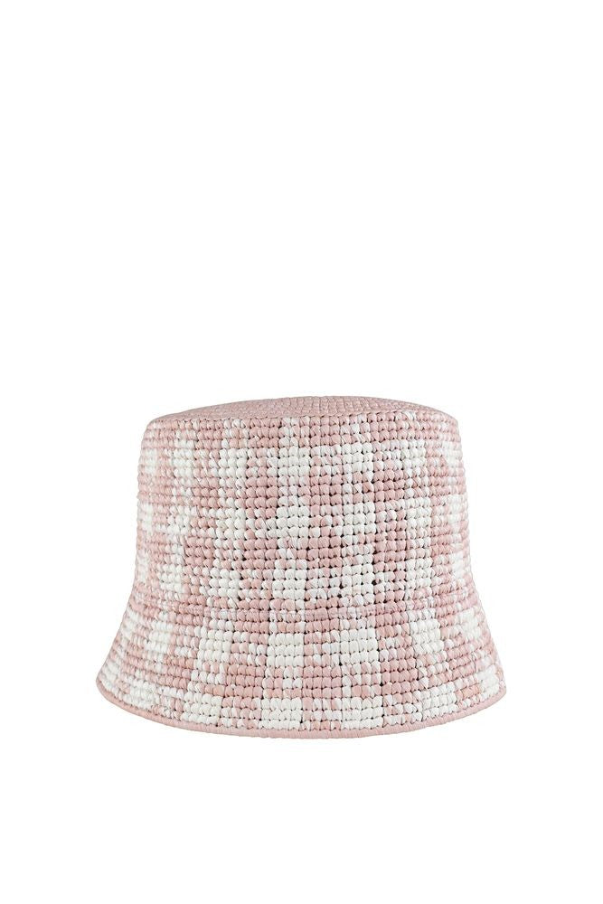 Prada Checkered Pink Bob Hat