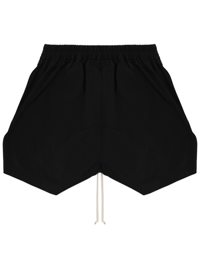 Rick Owens Neutrals Elongated Drawstrings Cotton Shorts
