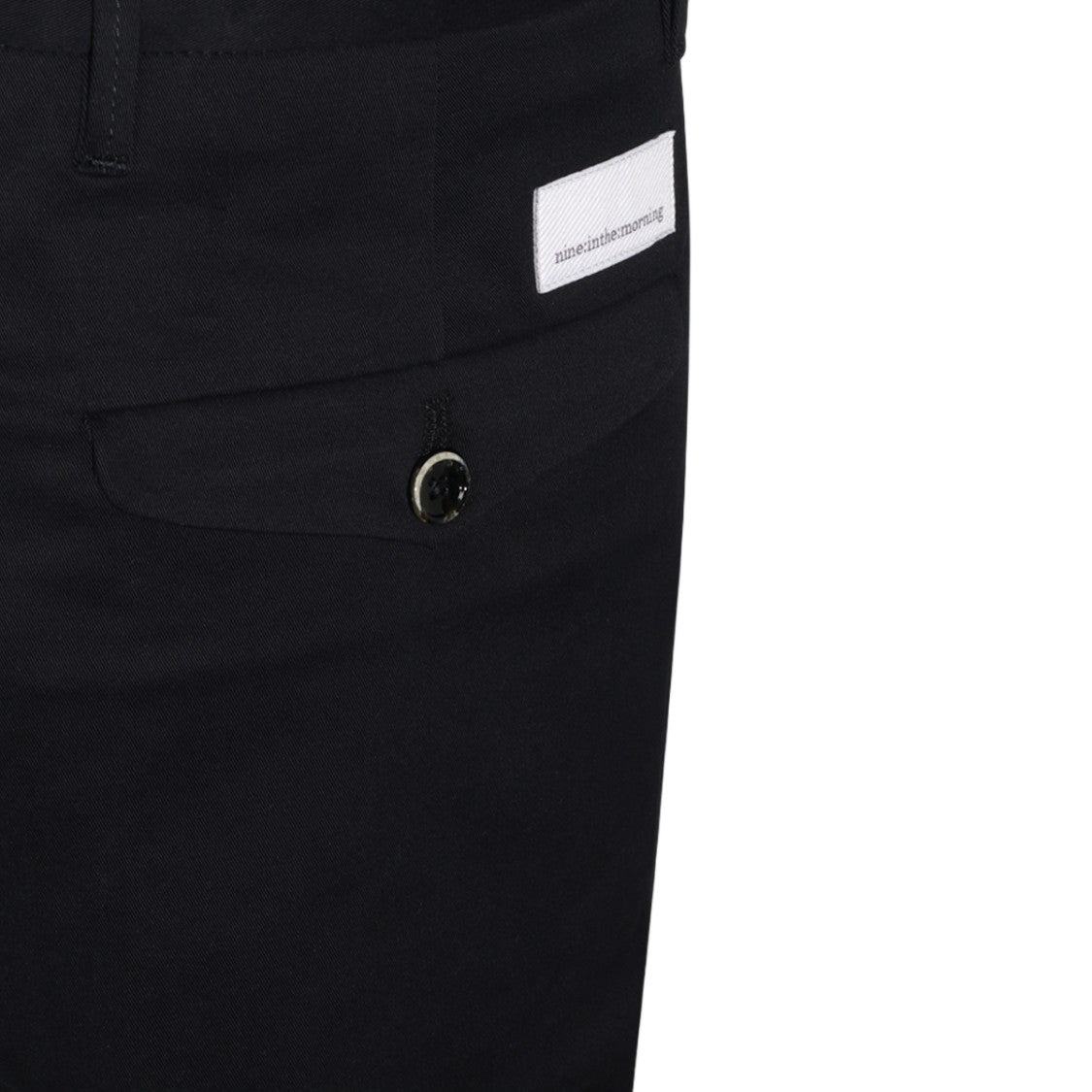 Nine In The Morning Black Tailored Structured Finish Straight-Leg Pants