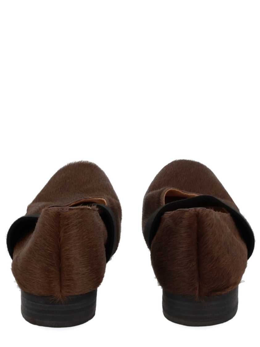 Uma Wang Square Toe Ballerina Textured Flats