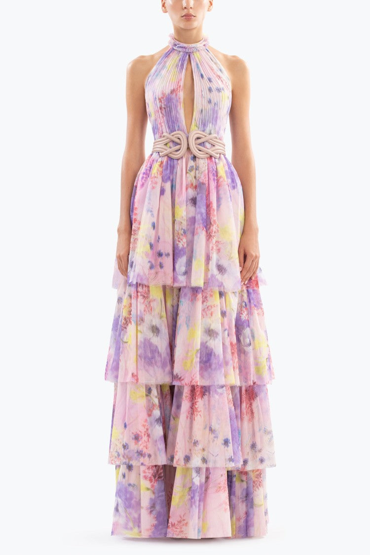 Saiid Kobeisy Floral Printed Long Dress
