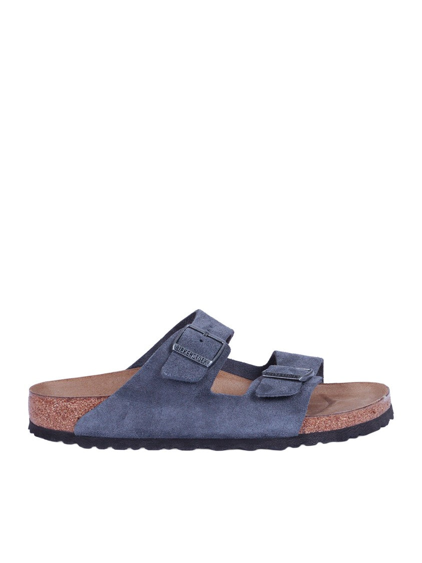 Birkenstock Charcoal Arizona Suede Leather Slide Sandal
