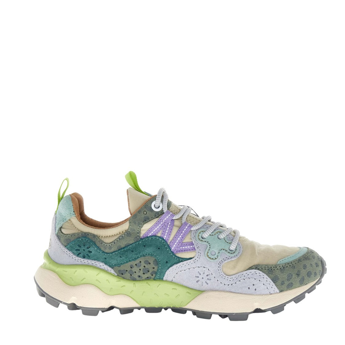 Flower Mountain Yamano 3 Sneaker In Sage Spotted Suede