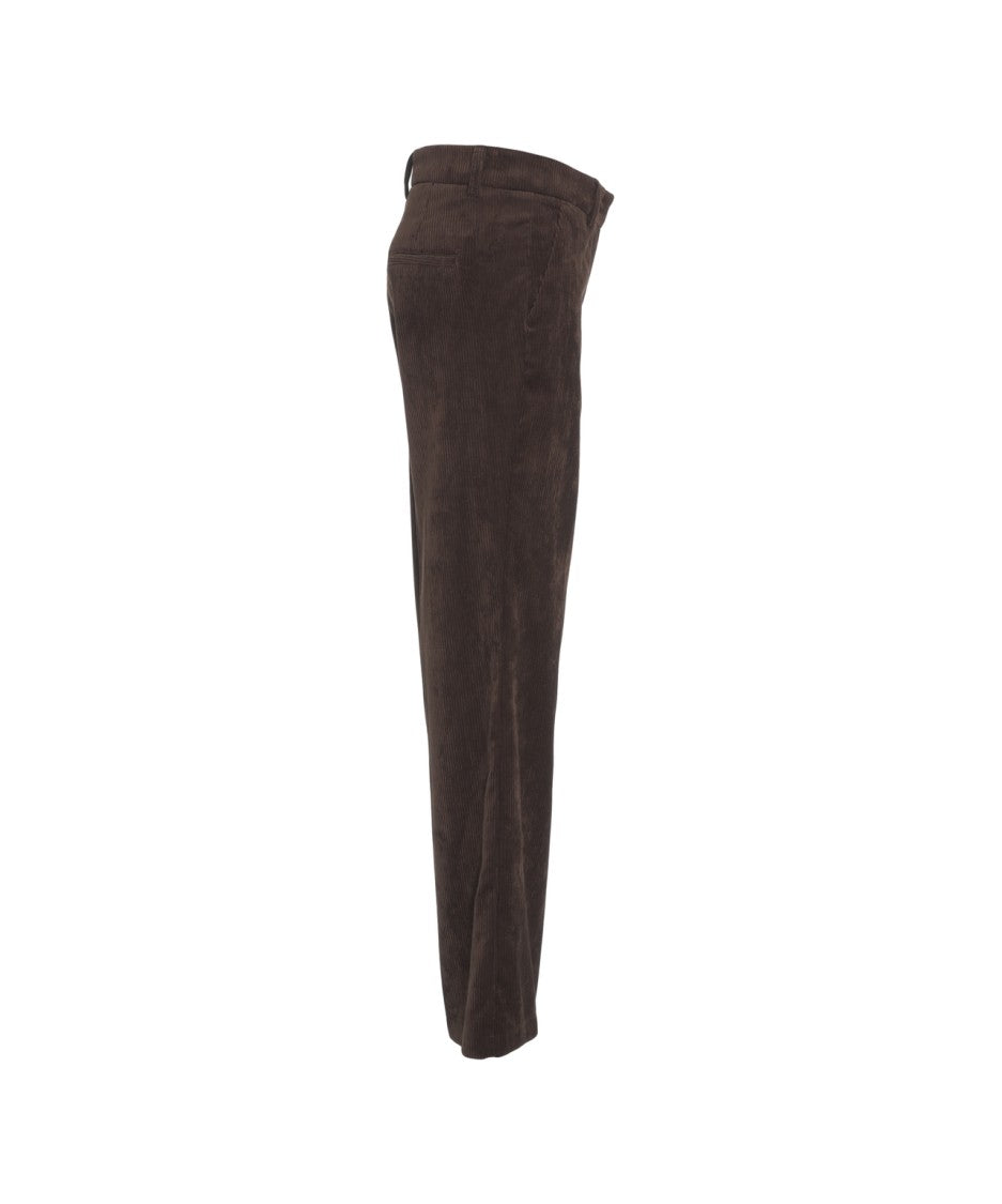 Cambio Wide-Leg Corduroy Trousers With High Waist And Flared Silhouette