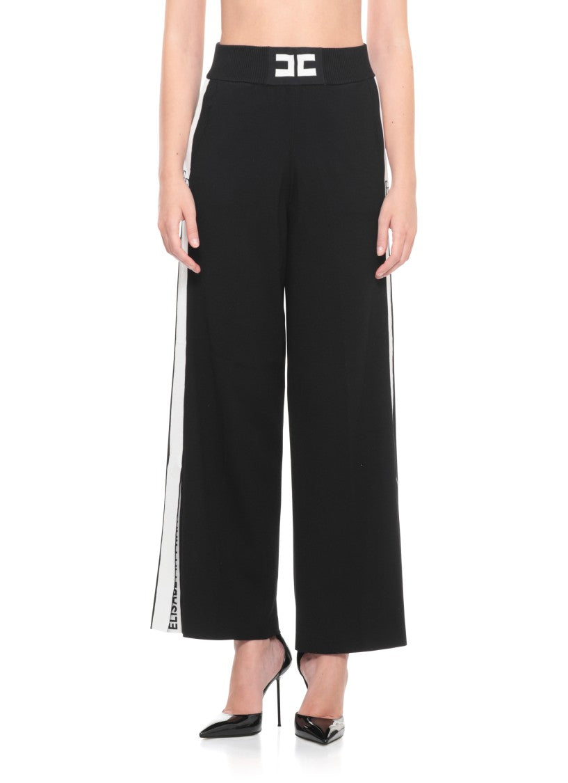 Elisabetta Franchi Logoed Palazzo Pants