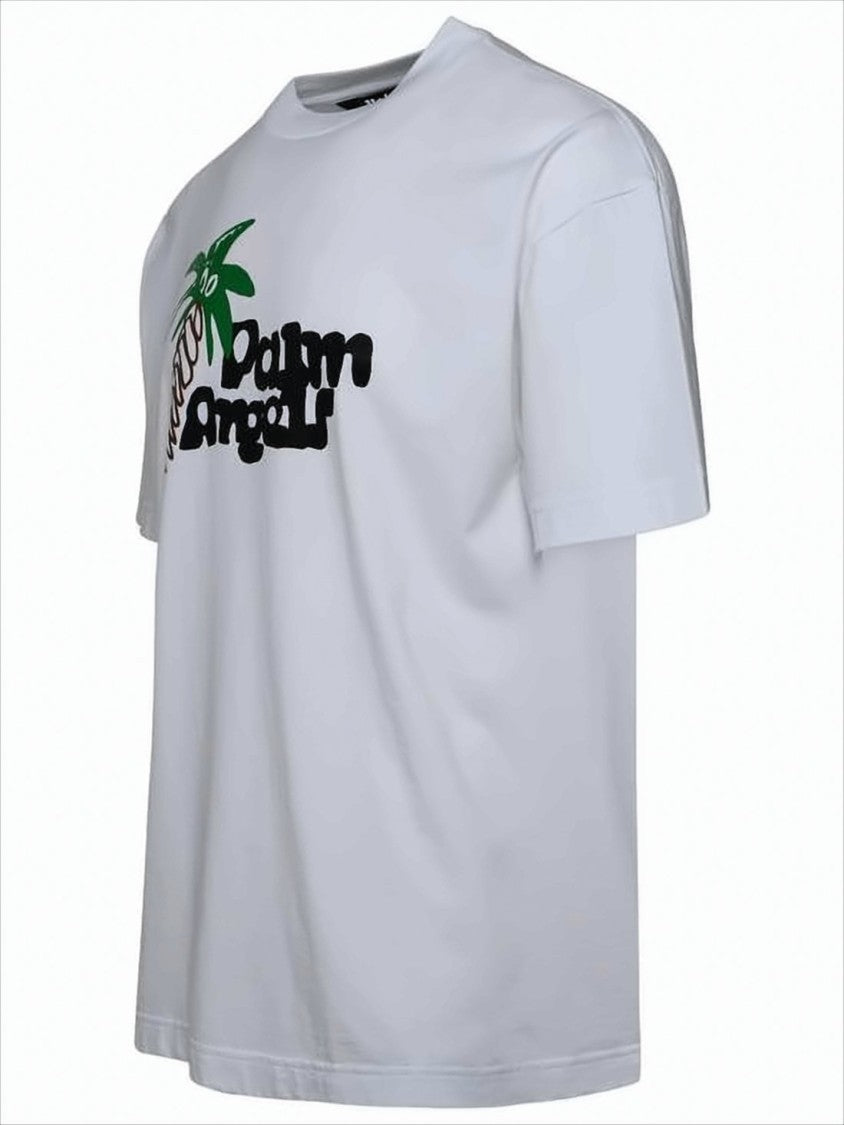 Palm Angels Short-Sleeved Cotton T-Shirt With Playful Graphic Design