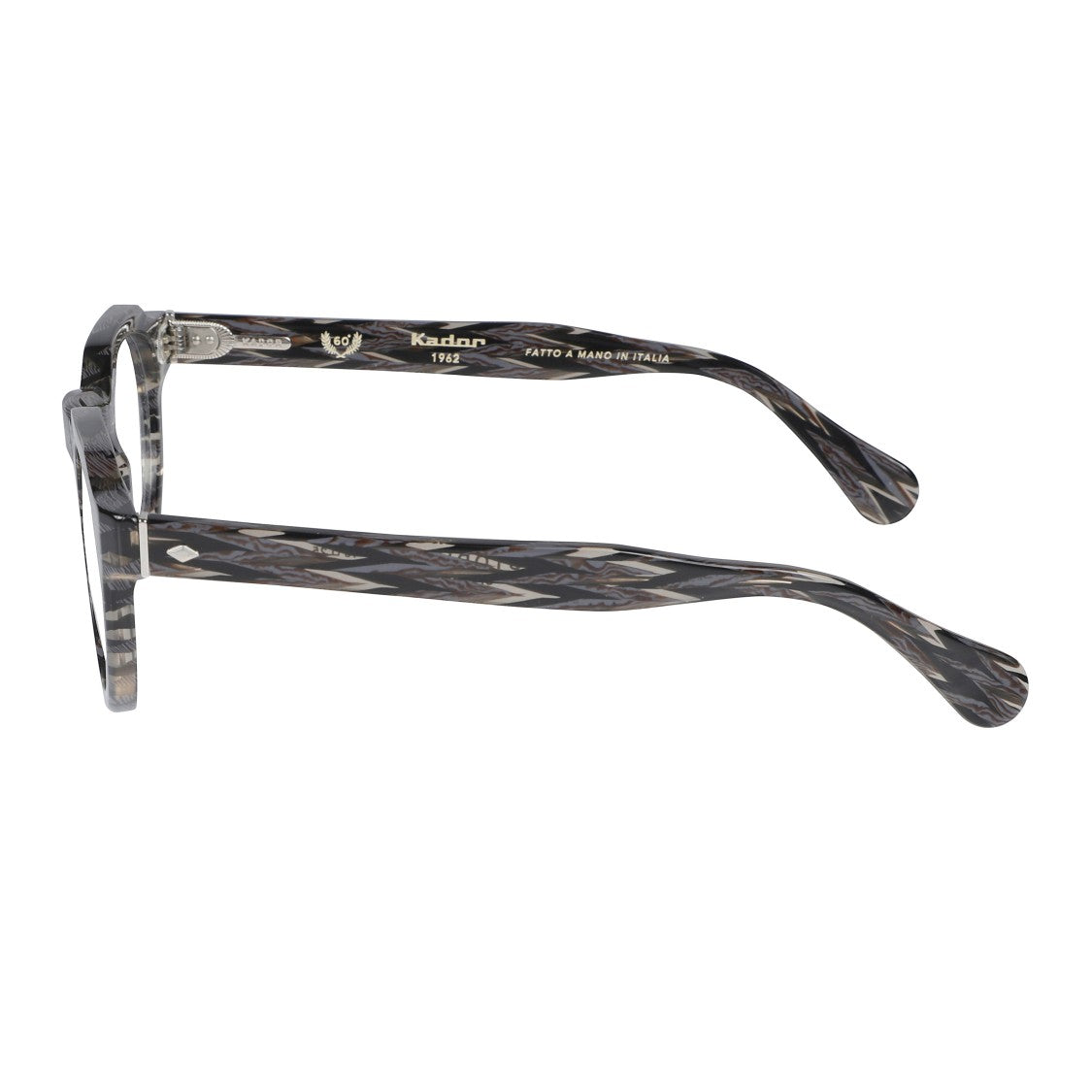 Kador Storiko Special-V Round Frame Marbled Sunglasses With Metallic Accents