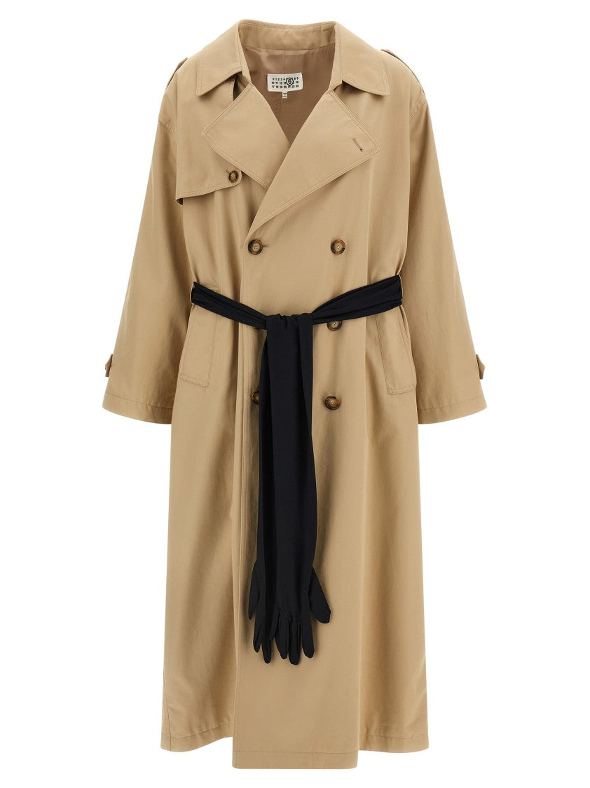Mm6 By Maison Margiela Trench Coat With Gloves