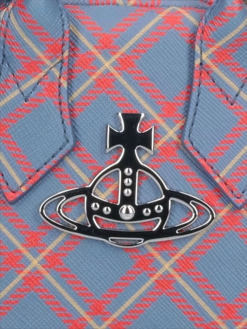 Vivienne Westwood Structured Plaid Crossbody Bag With Silver-Tone Emblem