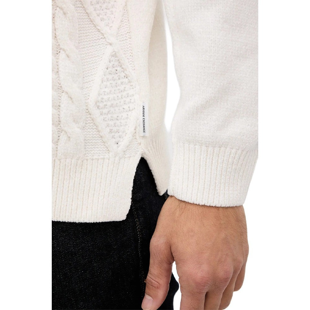 Armani Exchange Three-Dimensional Textured Crew-Neck Sweater