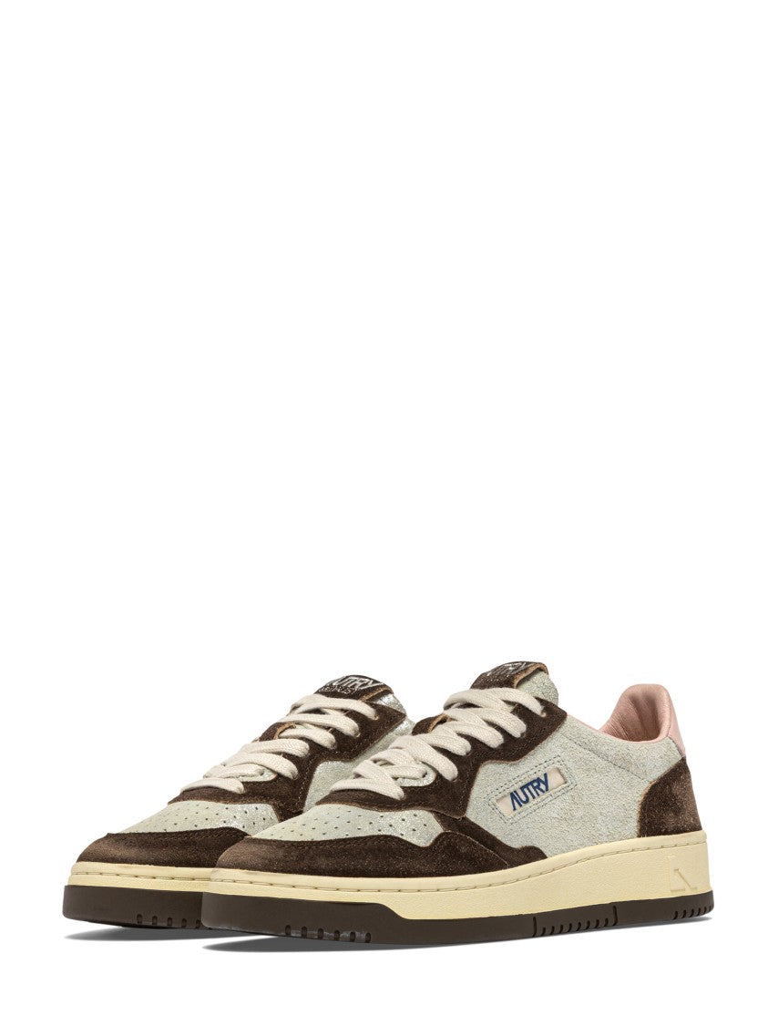 Autry Low-Top Sneakers With Laminated And Suede Leather Accents