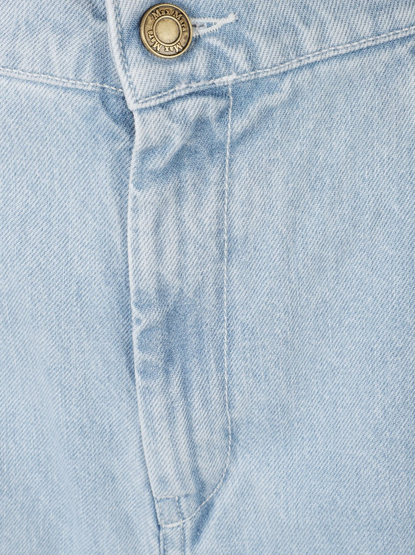 Max Mara Wide-Leg Light Blue Denim Jeans