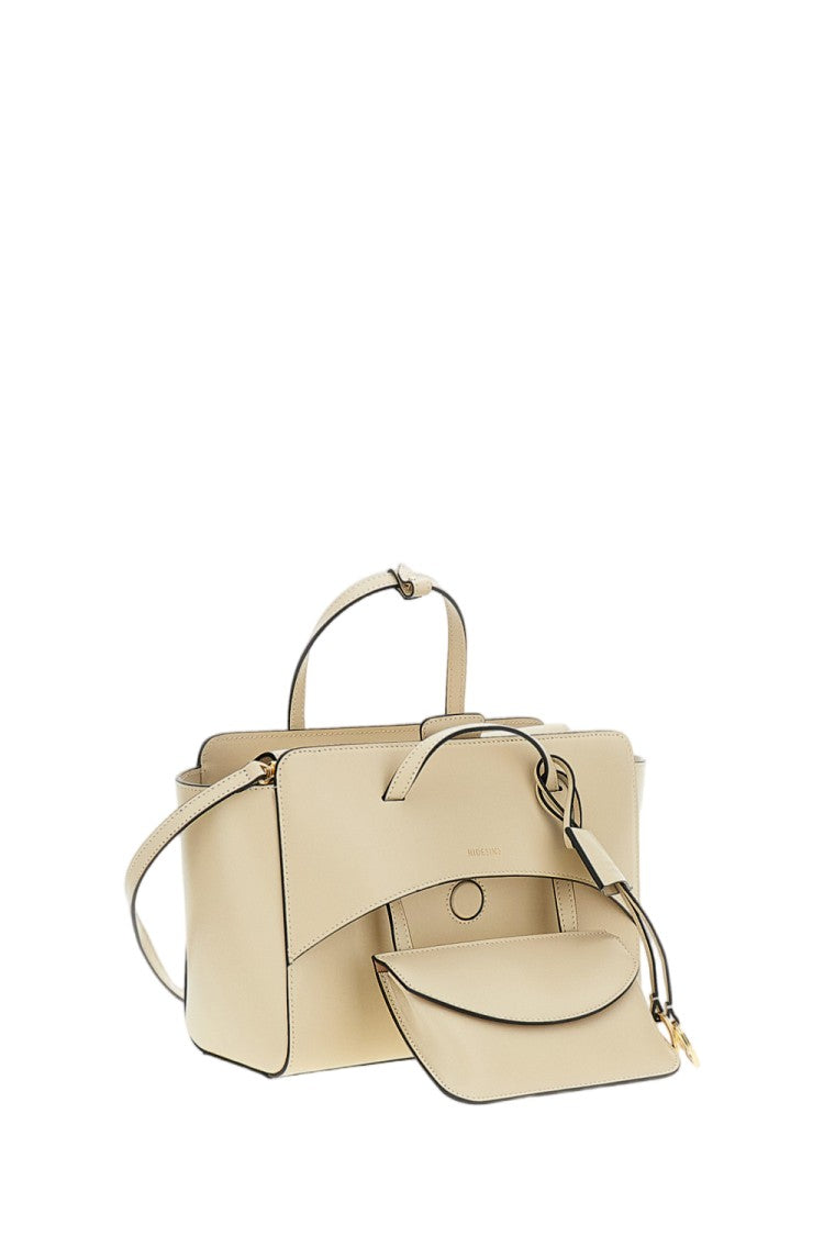Hidesins White Flap M Leather Crossbody Bag