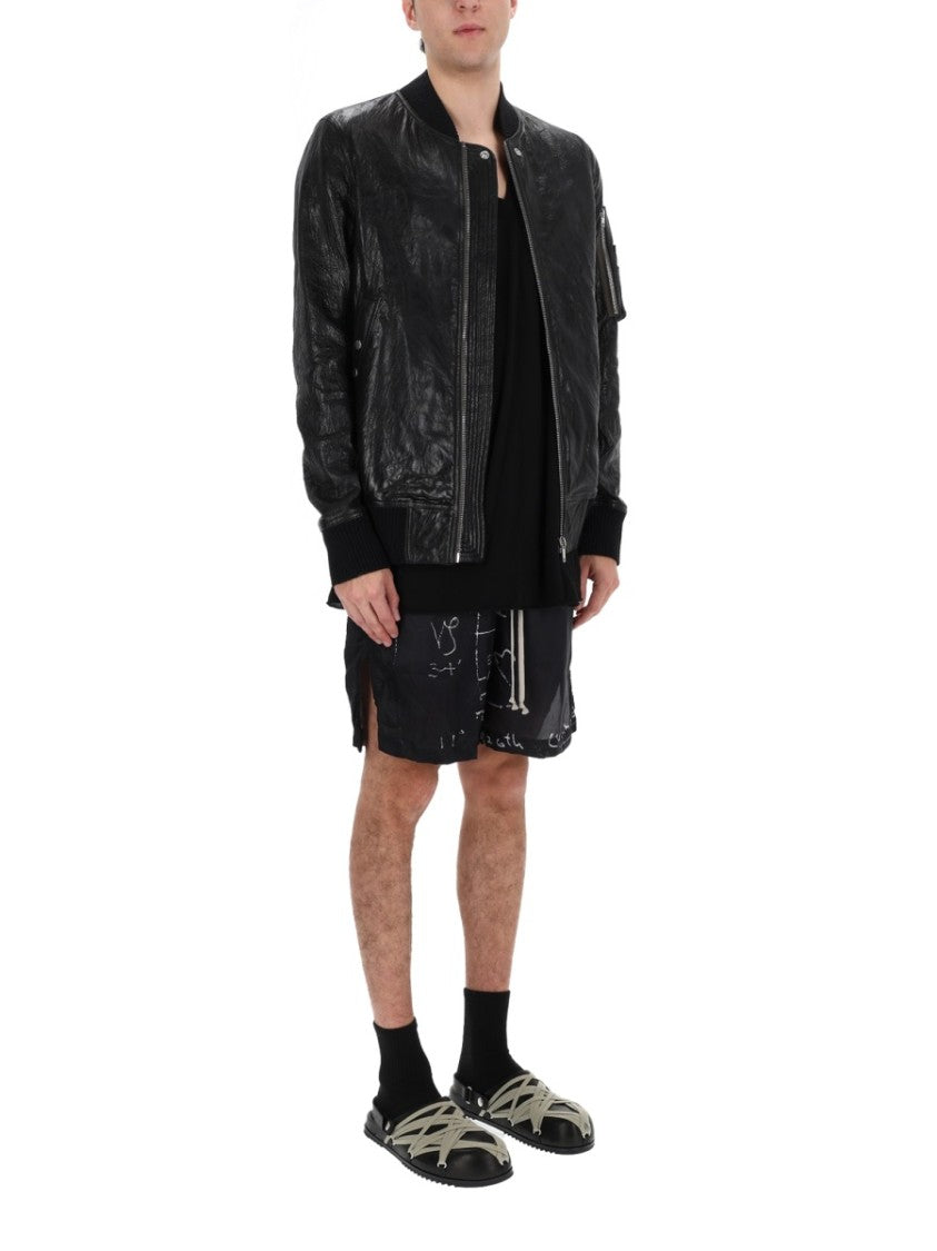 Rick Owens Classic Flight Lamb Leather Bomber Jacket