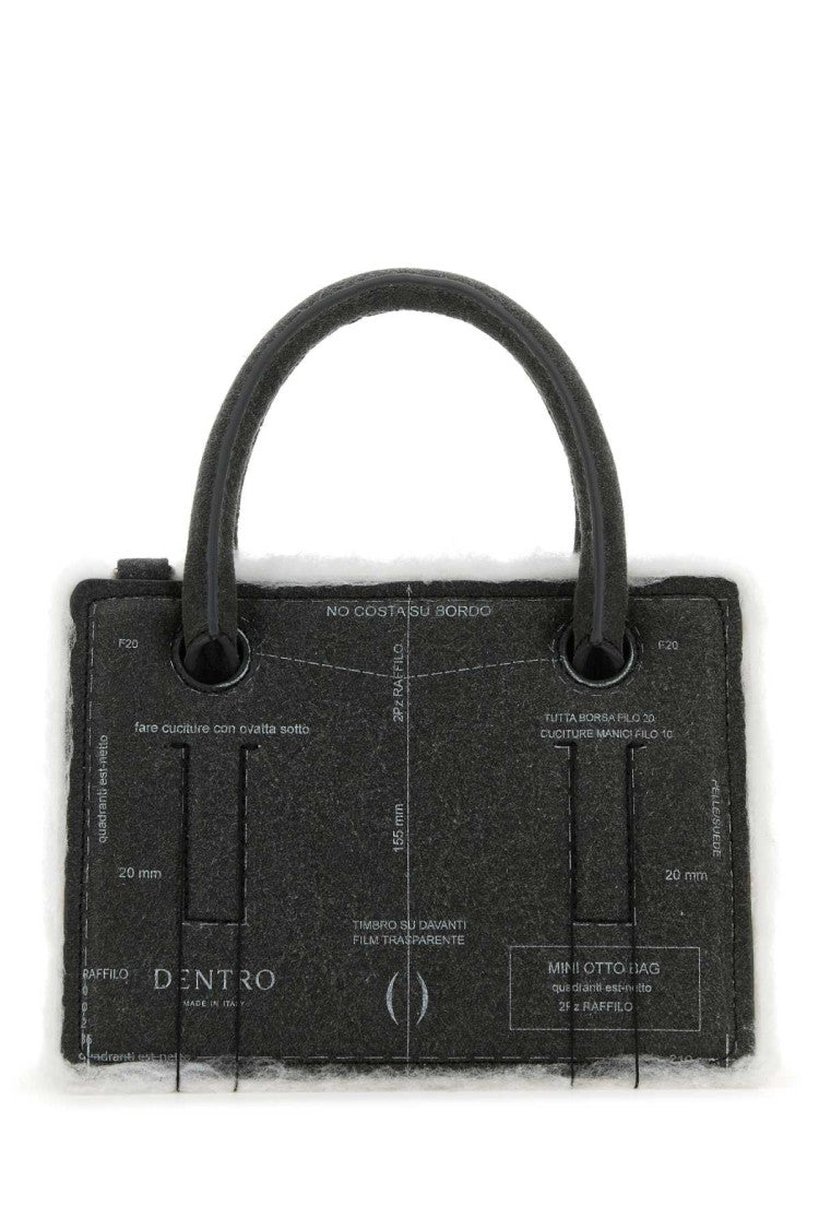 Dentro Grey Leather Mini Otto Handbag