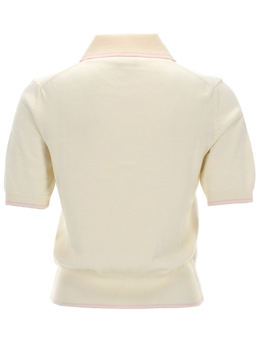 A.P.C. Cotton Ribbed Trim Minimalist Polo Shirt