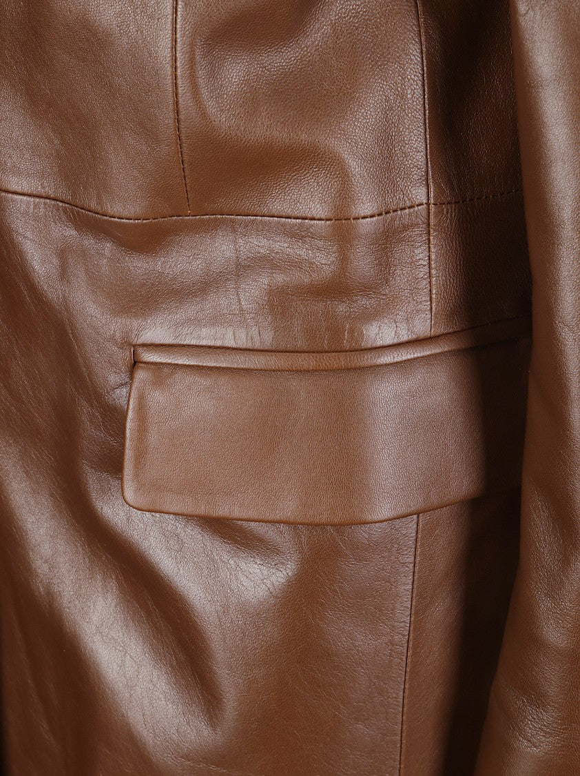 1972 Desa Leather Redingote Coat