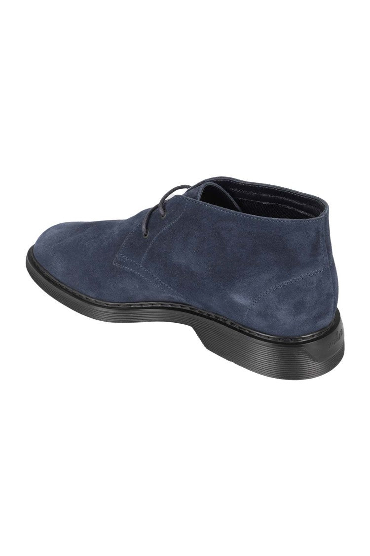 Hogan H576 Clark Suede Lace-Up Ankle Boot