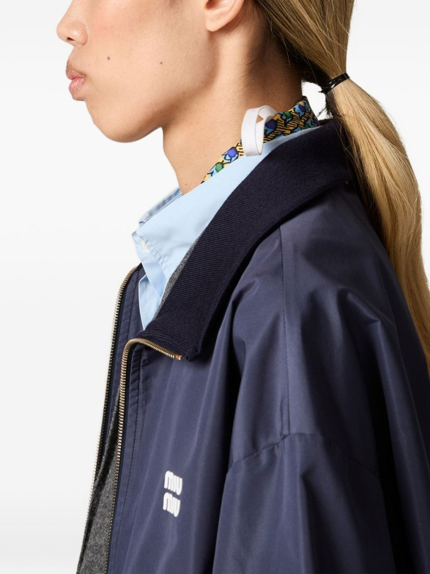 Miu Miu Boxy Cropped Front Zip Jacket