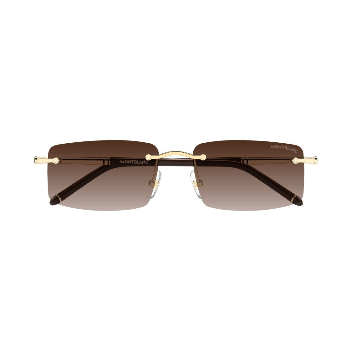 Montblanc Rimless Rectangular Sunglasses With Gold-Toned Temples
