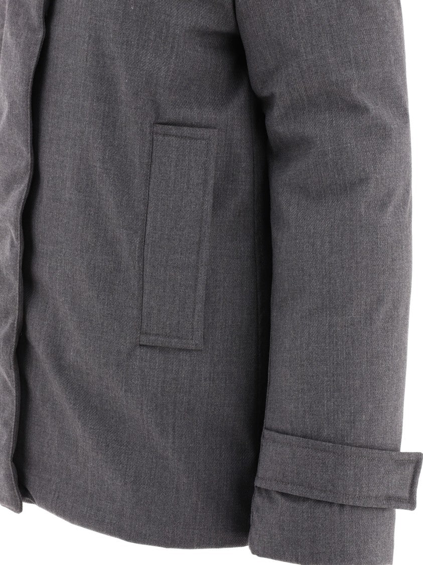 Aspesi High Collar Grey Padded Jacket