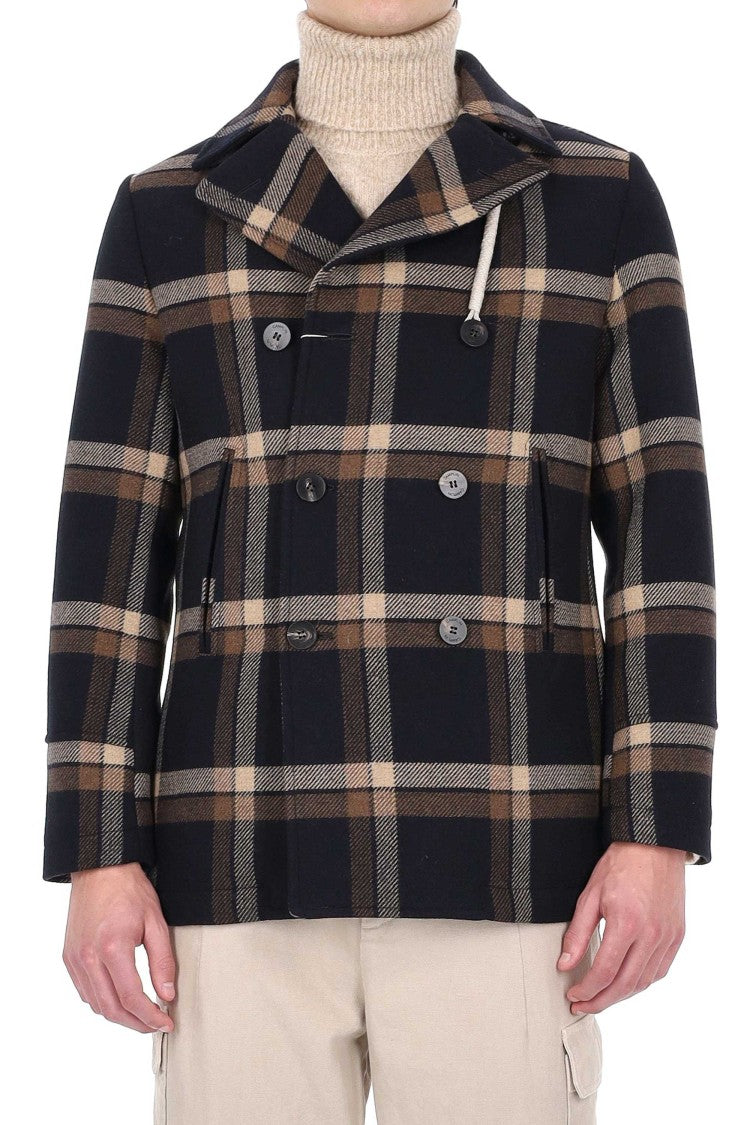 Camplin Island Water-Repellent Wool Prince Of Wales Peacoat
