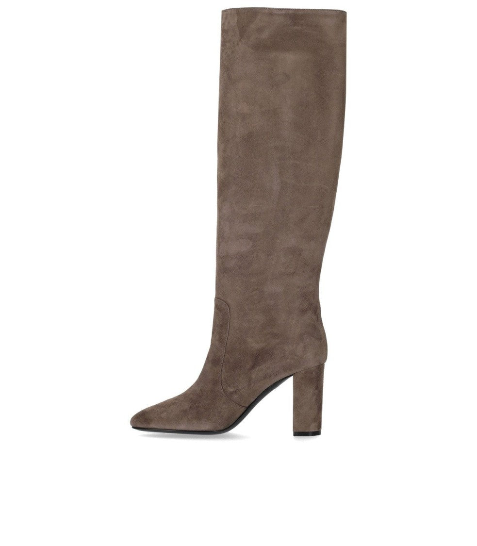 Via Roma 15 Suede Heeled High Boot