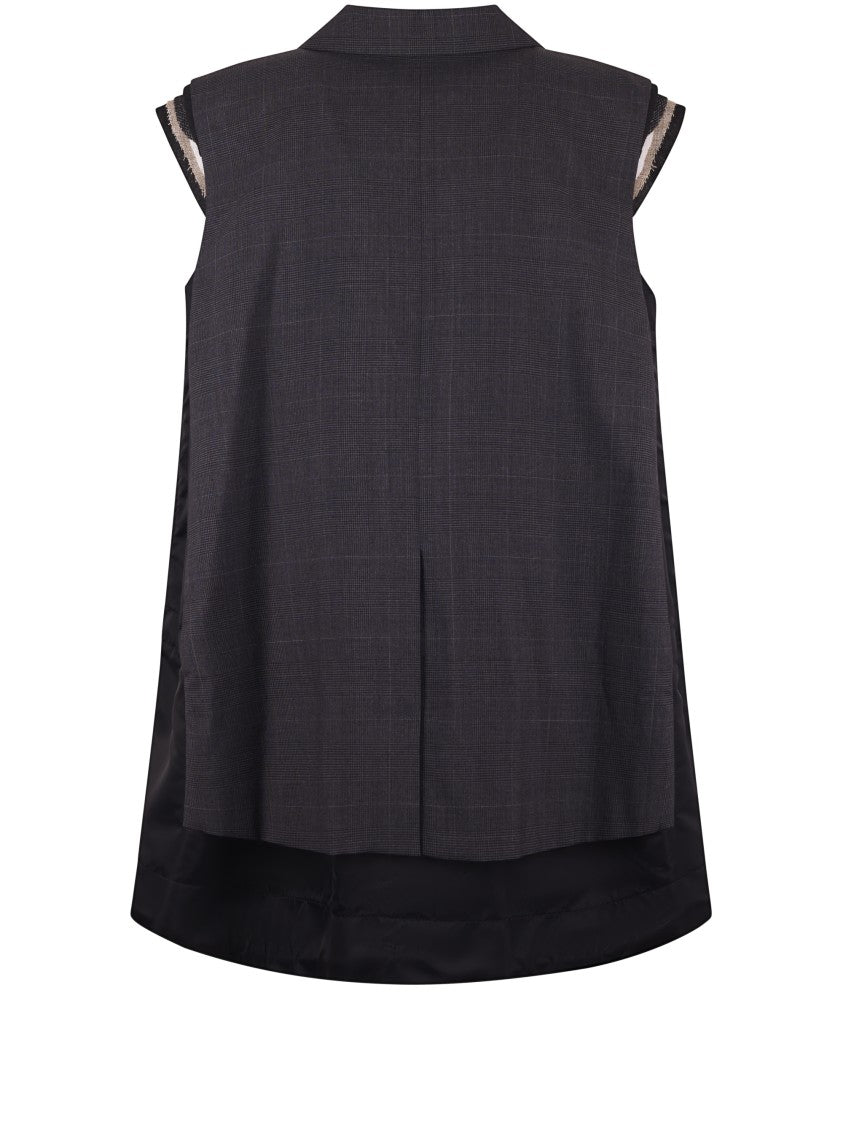 Sacai Double-Breasted Glen Check Vest