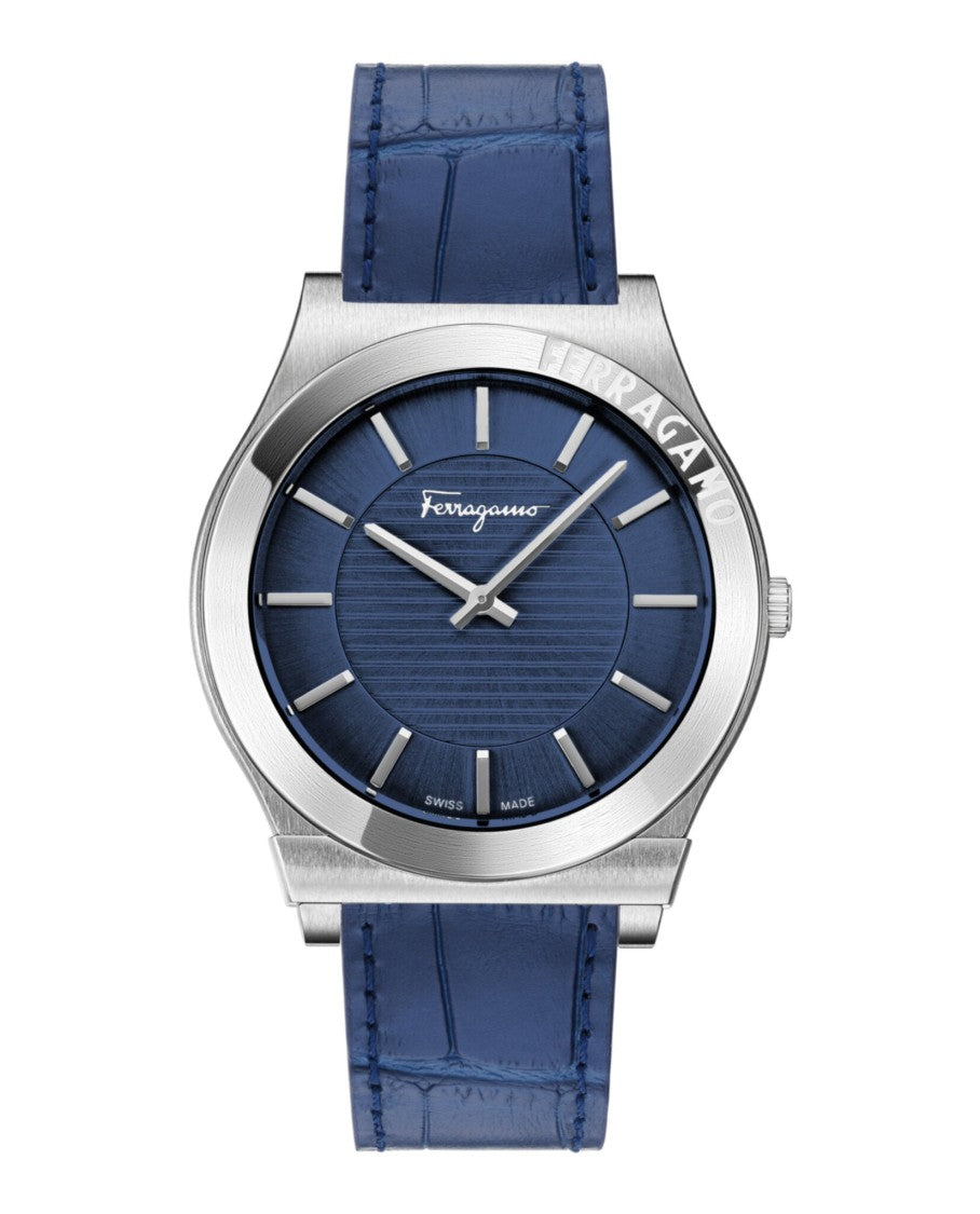Ferragamo Gancini Leather Watch With Swiss Quartz Precision