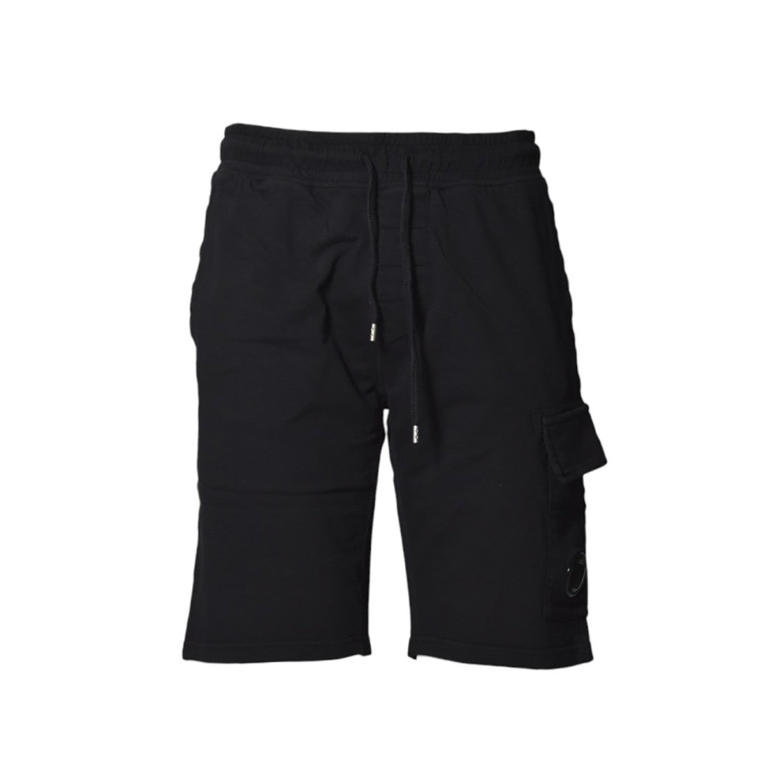 C.P. Company Bermuda Cargo Lens In Black Cotton Fleece