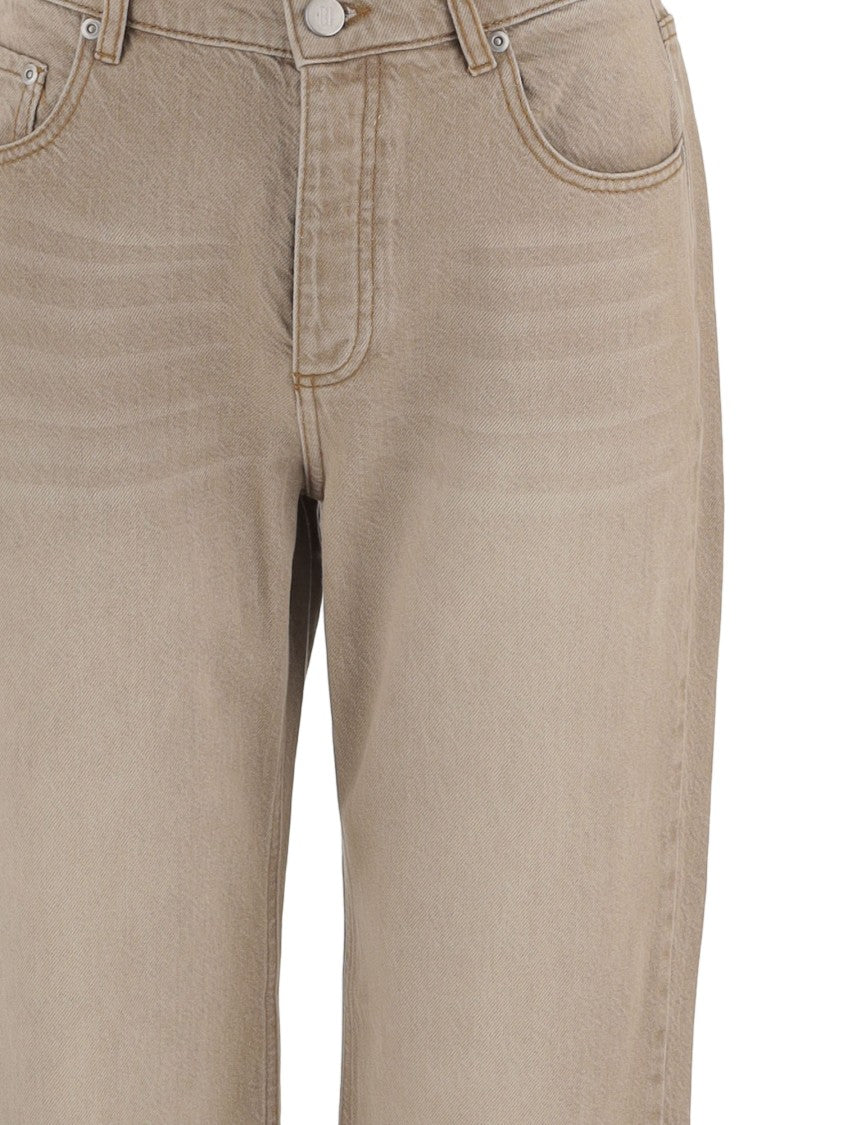 By Malene Birger Beige Washed Cotton Denim Jeans