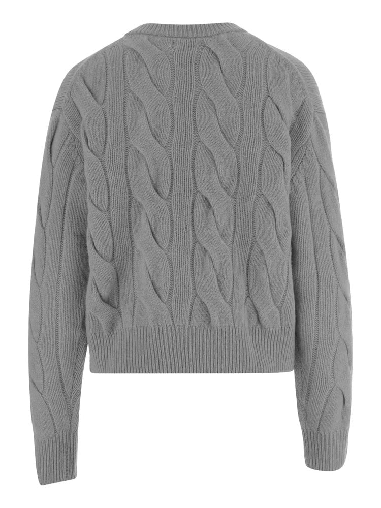 Polo Ralph Lauren Grey Cropped Cable Knit Cardigan