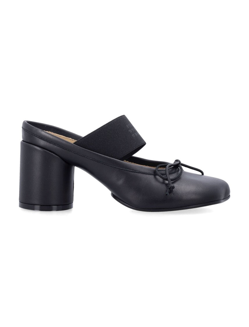 Mm6 By Maison Margiela Anatomic Chunky Block Heel Leather Mules