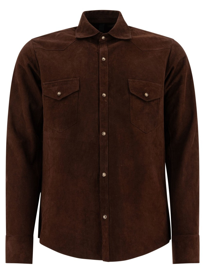 Tagliatore Brown Lamb Leather Jacket