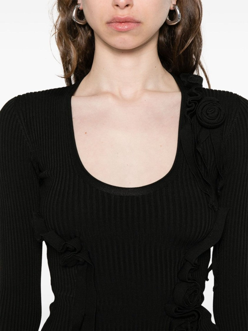 Coperni Scoop Neck Top With Decorative Ruffles
