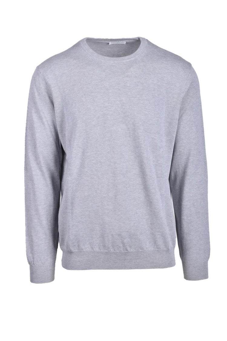 Manipur Grey Elbow-Patch Cotton Sweater