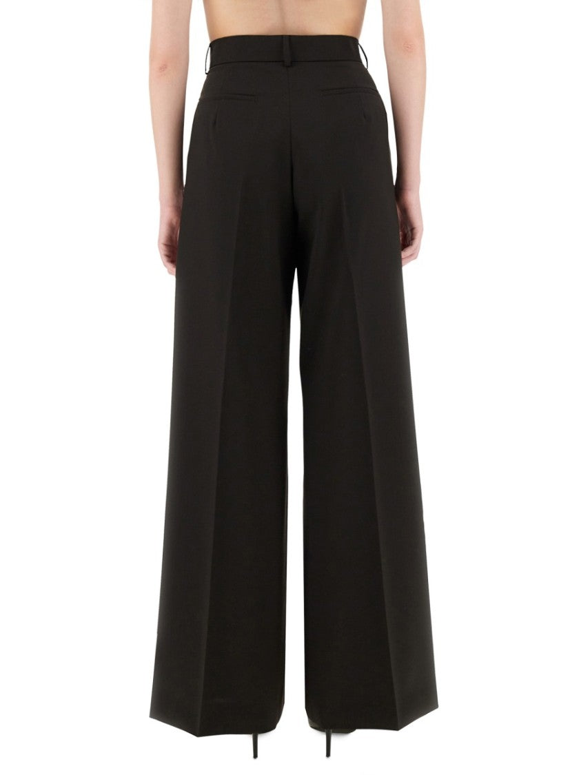 Sportmax Wide Leg Pants With High Waist And Front Pleats