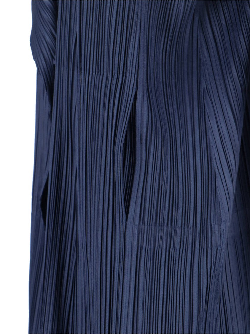 Pleats Please Navy Pleated Coat