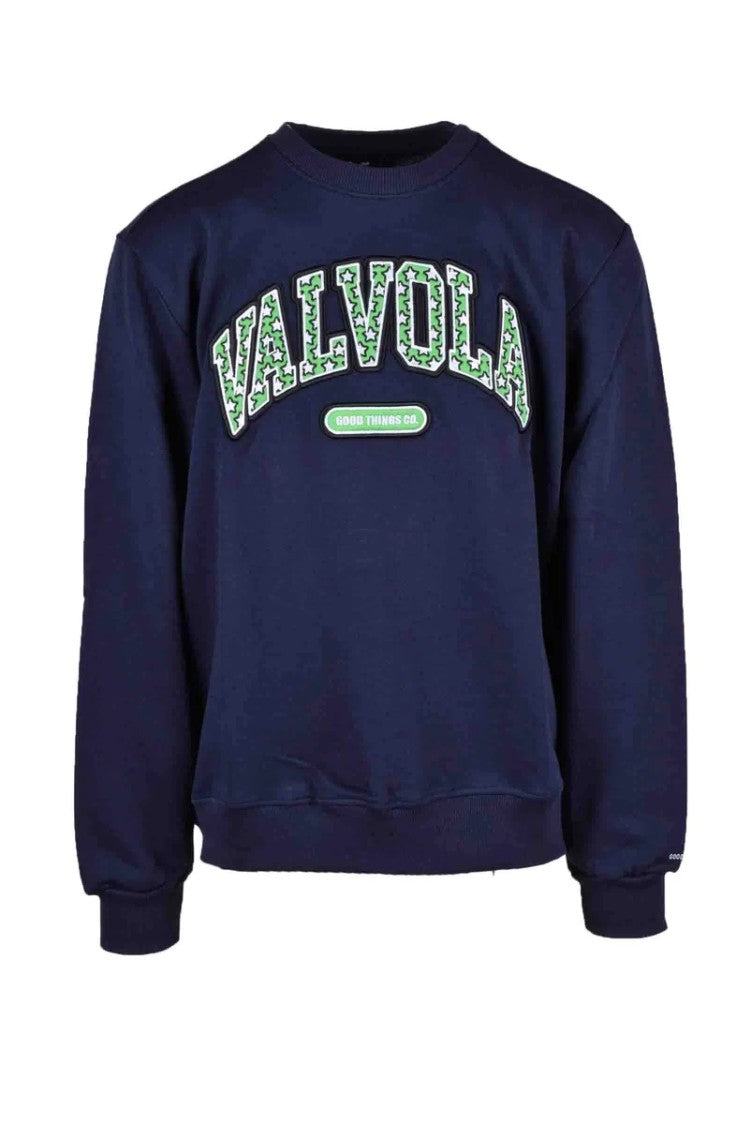 Valvola Navy Logo Cotton Sweatshirt