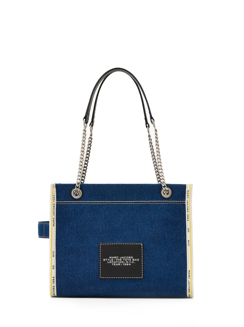 Marc Jacobs Denim Tote Bag With Chain