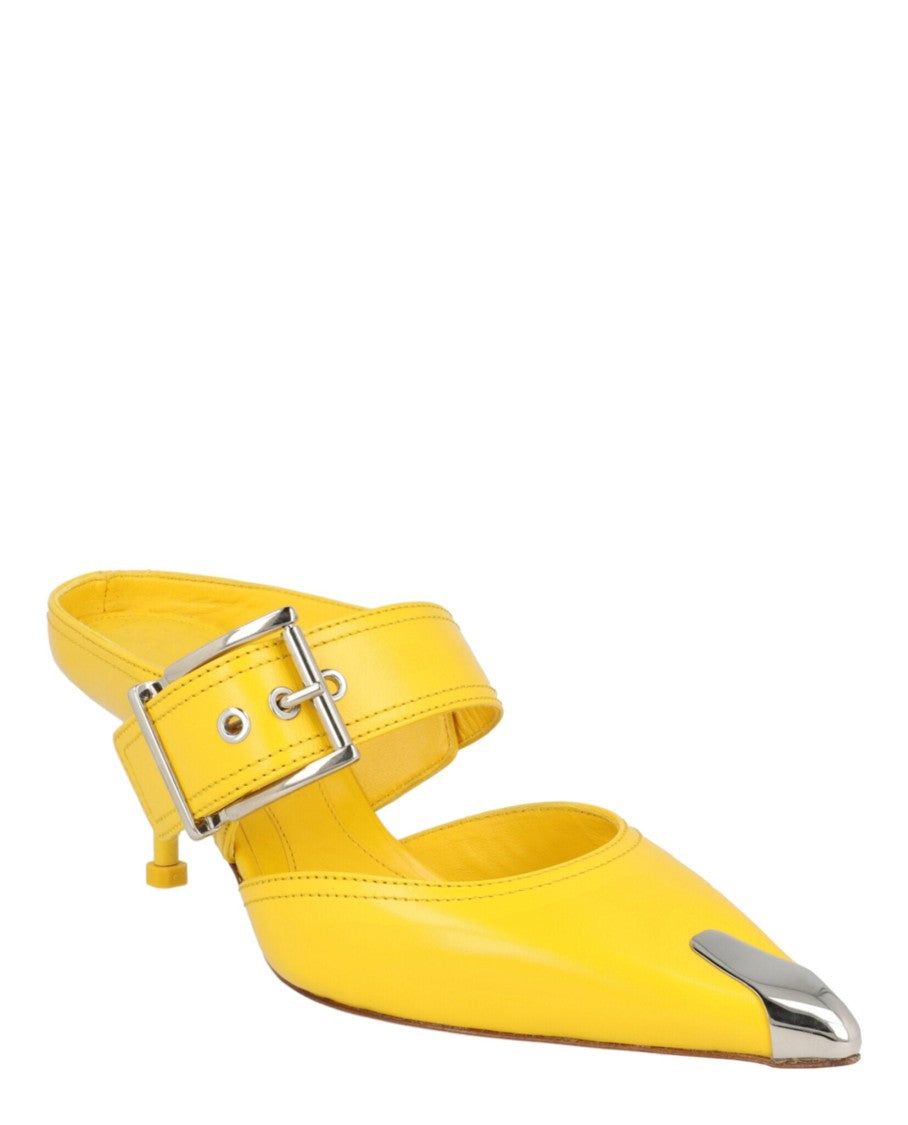 Alexander Mcqueen Buckle Leather Mules