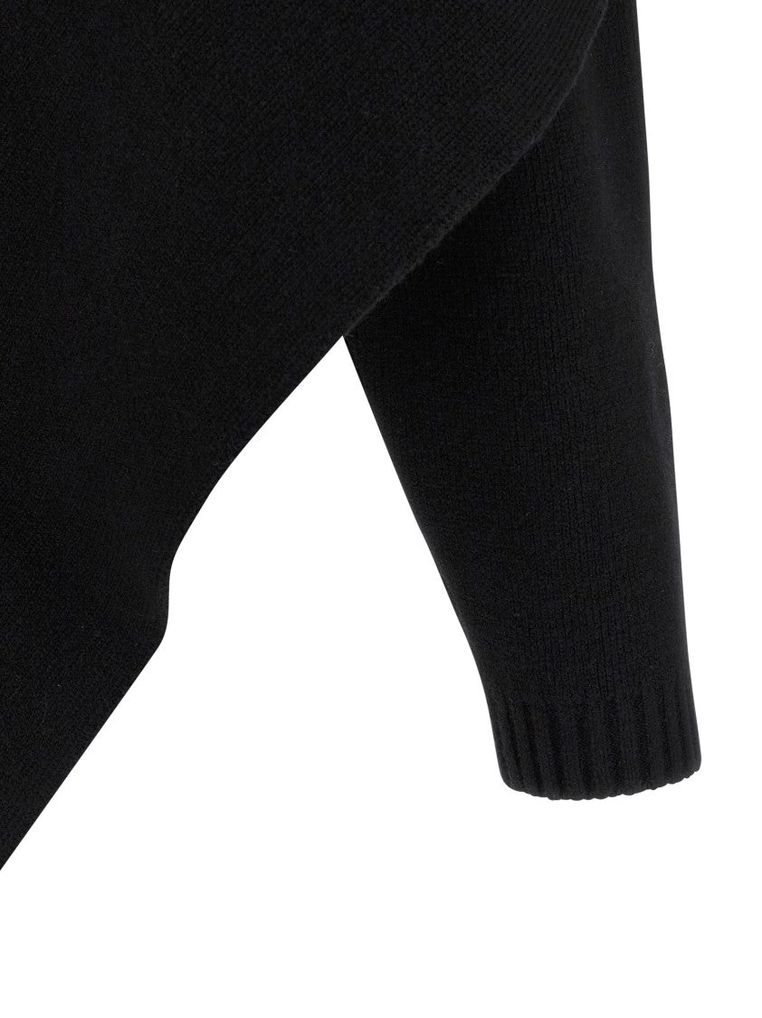 Alberta Ferretti Cropped Shawl Cardigan In Merino Wool