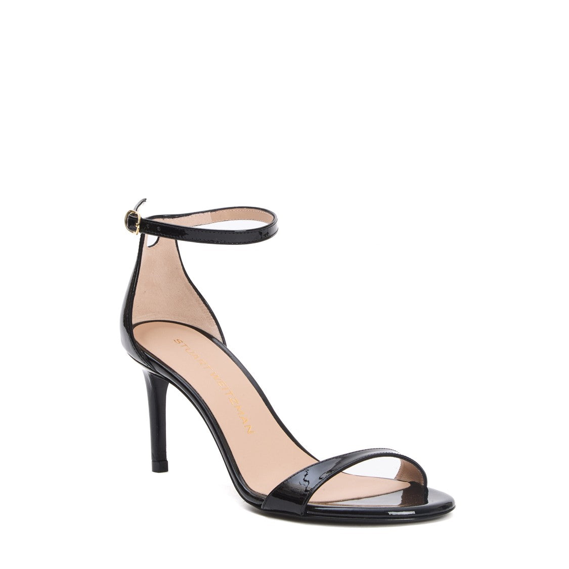 Stuart Weitzman Black Patent Sandal 75Mm Heel