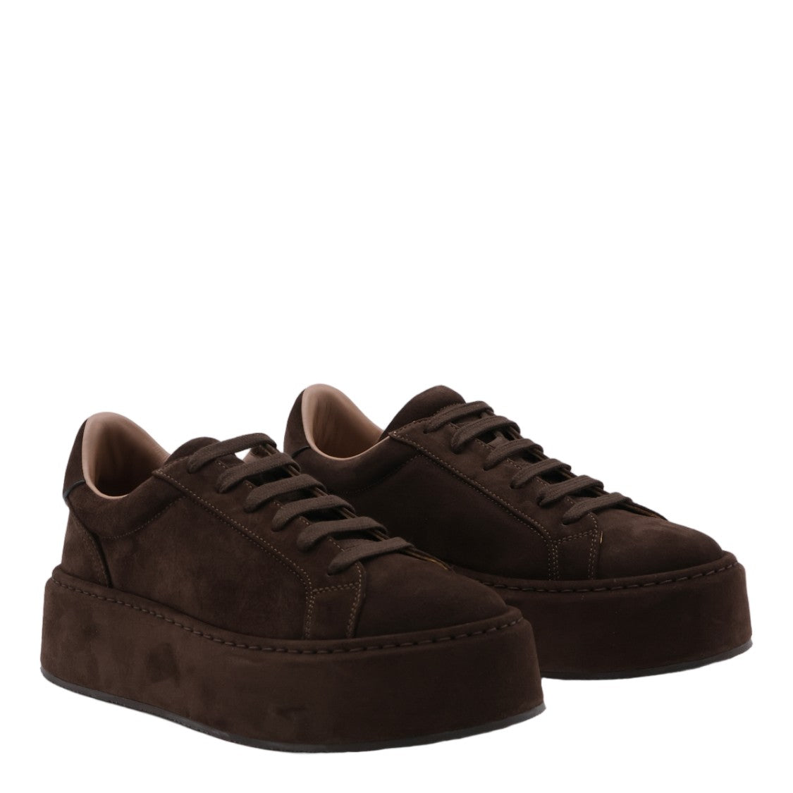 Casadei Chunky Platform Sneakers With Suede-Like Upper And Lace-Up Front