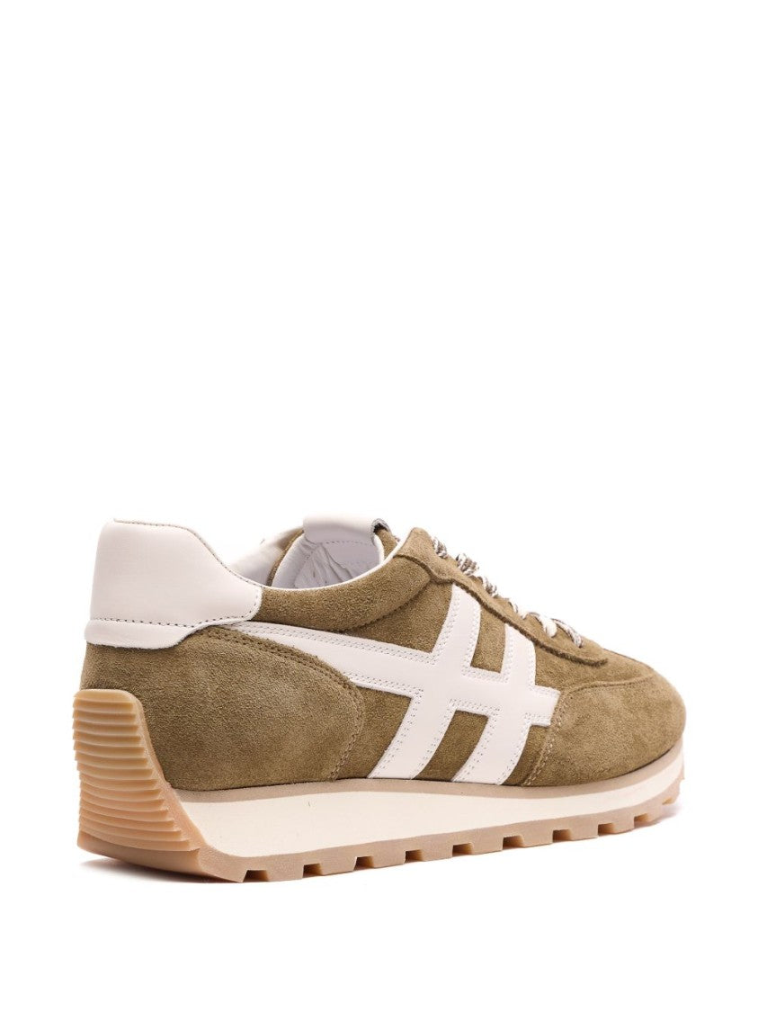 Hogan Green Suede Appliqué Sneakers