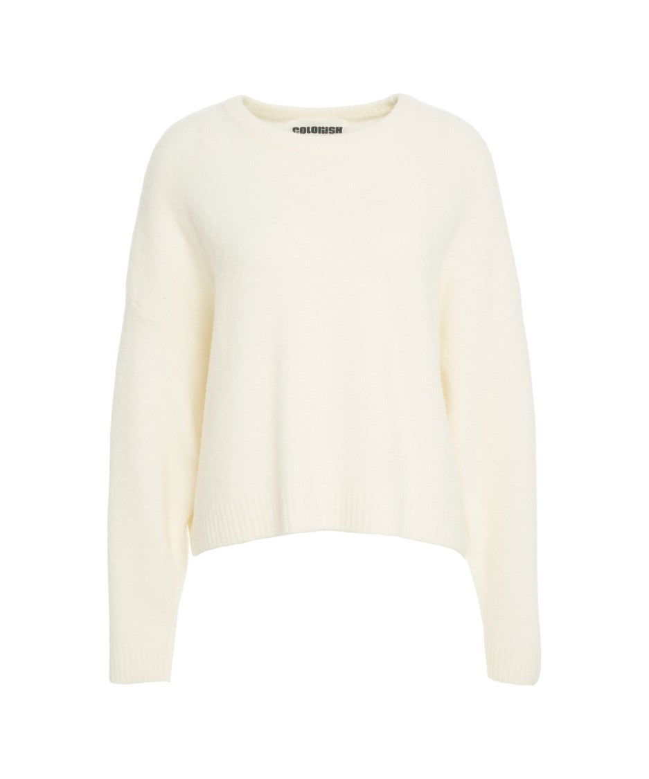 Crush Mohair Blend Sweater With Classic Crew Neck